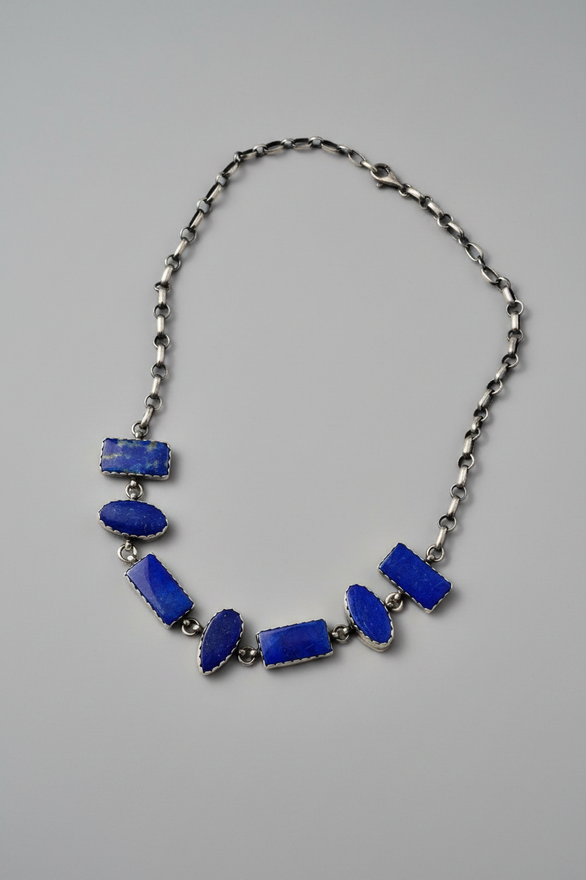Clemenceau Blue Lapis 7 Stone Necklace - Wooten's