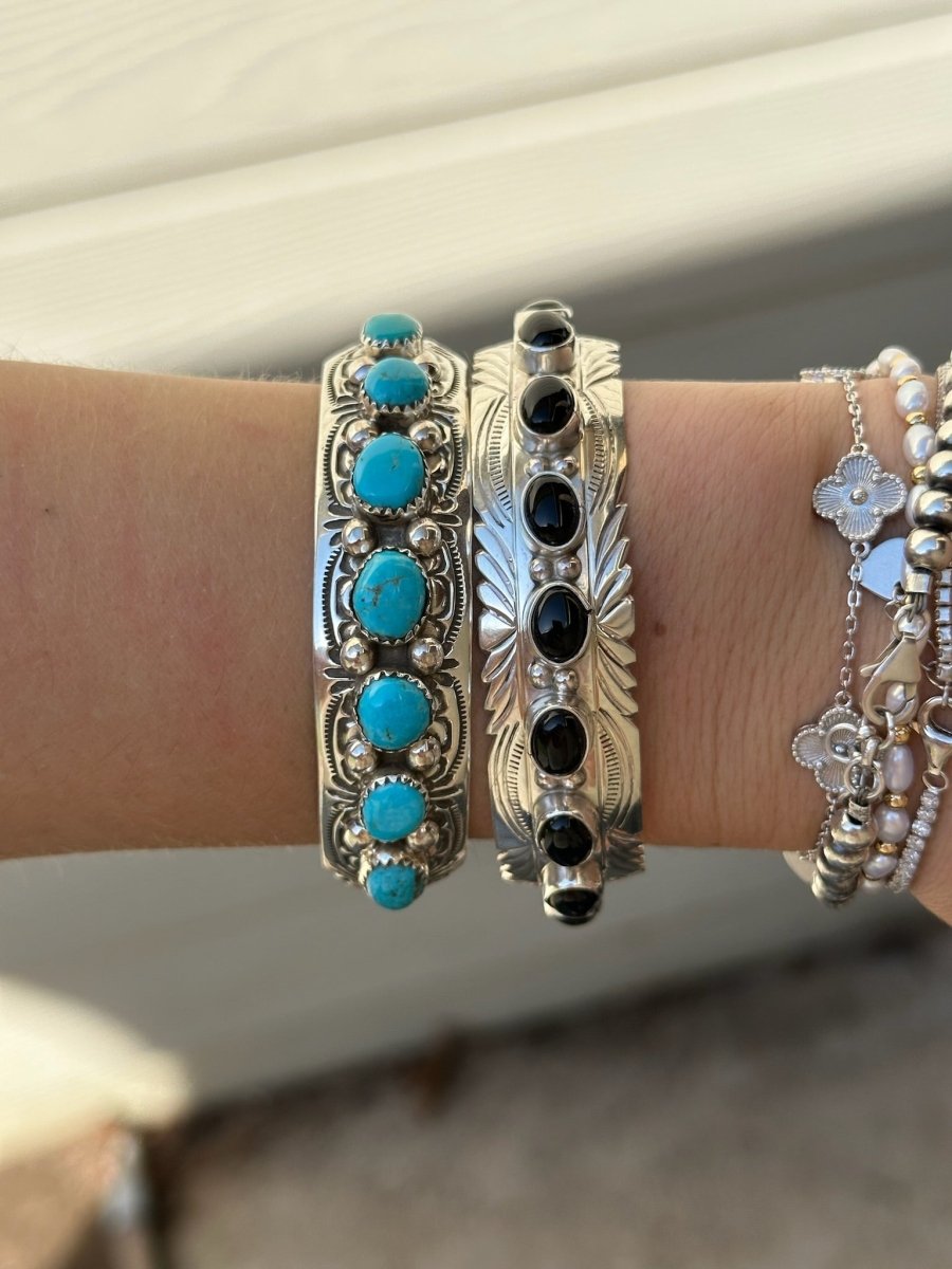 Cochise Black Onyx Cuff Bracelet - Horseshoe J & Co.