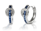 Cowgirl Luxe Blue Buckle Hoop Earrings - Wooten's