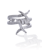 Cowgirl Luxe Clear Stone Barbed Wire Ring - Wooten's