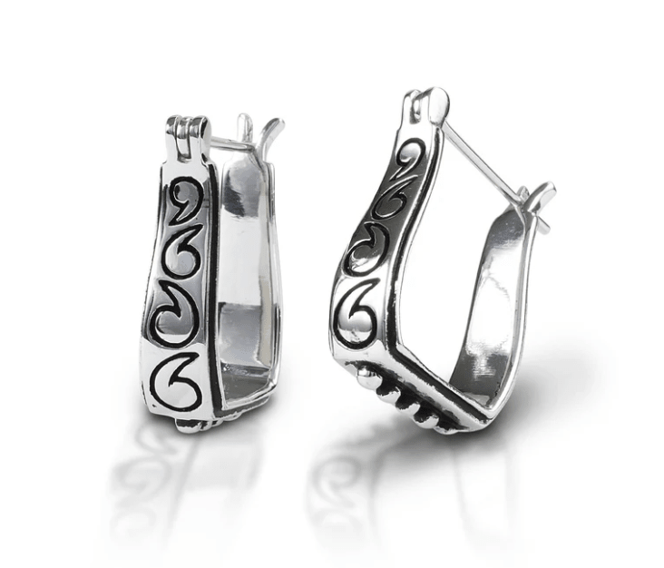 Cowgirl Luxe Engraved Stirrup Earrings - Wooten's