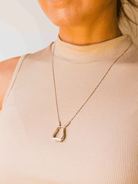 Cowgirl Luxe Engraved Two - Tone Stirrup Necklace - Wooten's