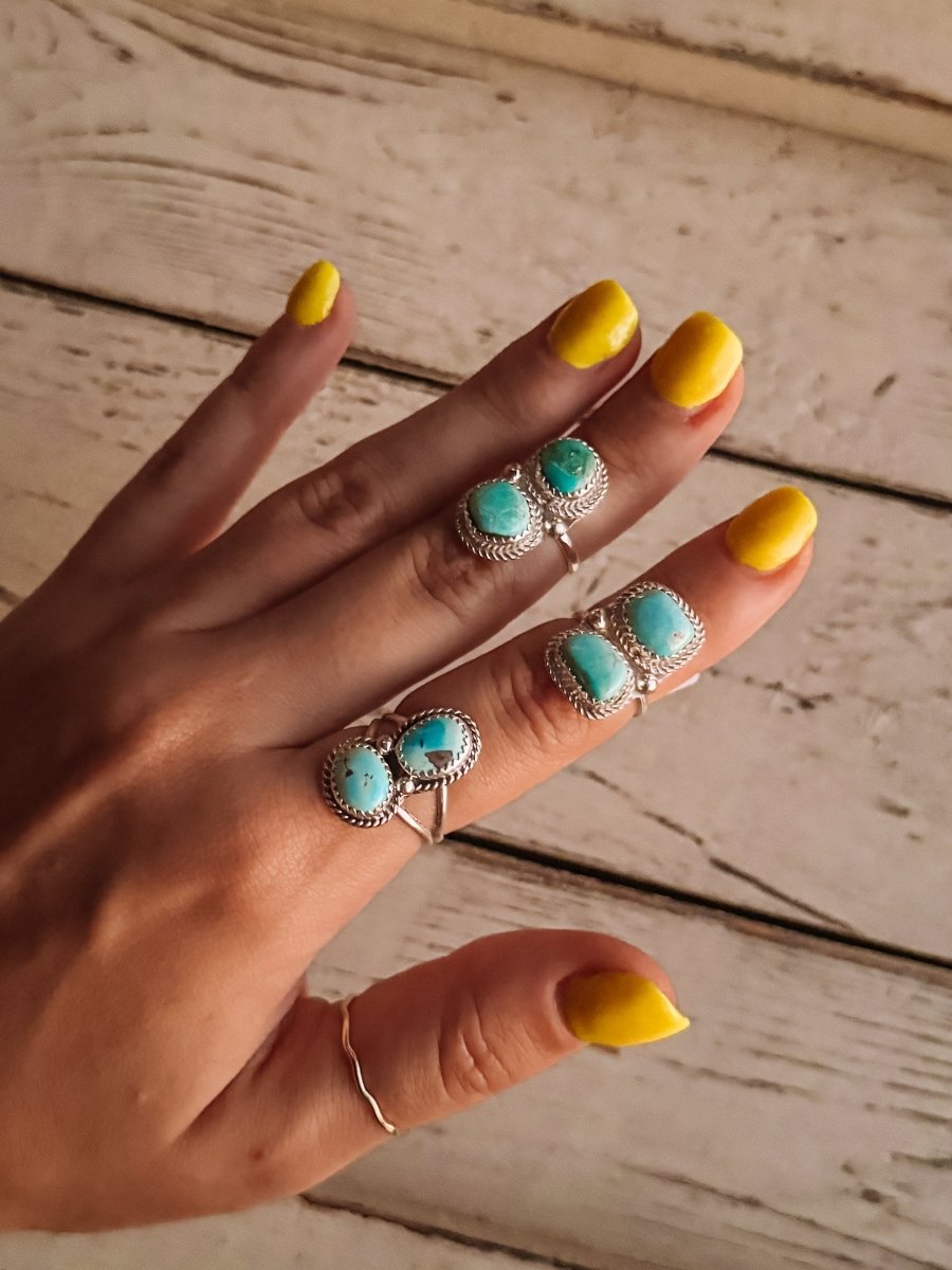 Dalhart 2 Stone Turquoise Ring - Horseshoe J & Co.