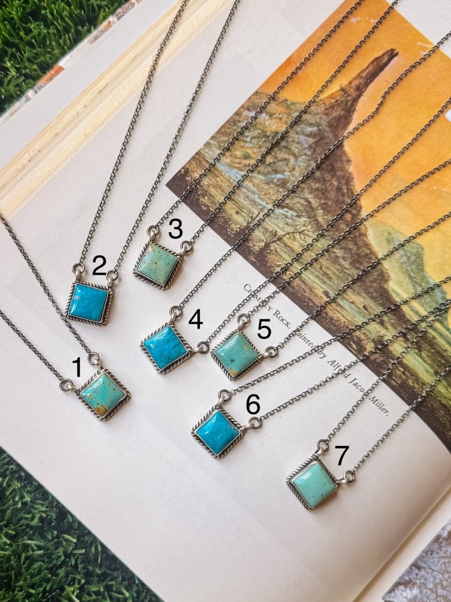 Damon Turquoise Square Necklace - Wooten's