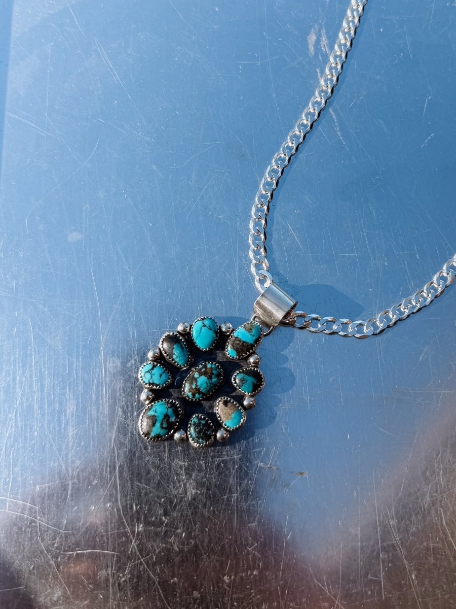 Dandridge Turquoise Cluster Necklace - Horseshoe J & Co.