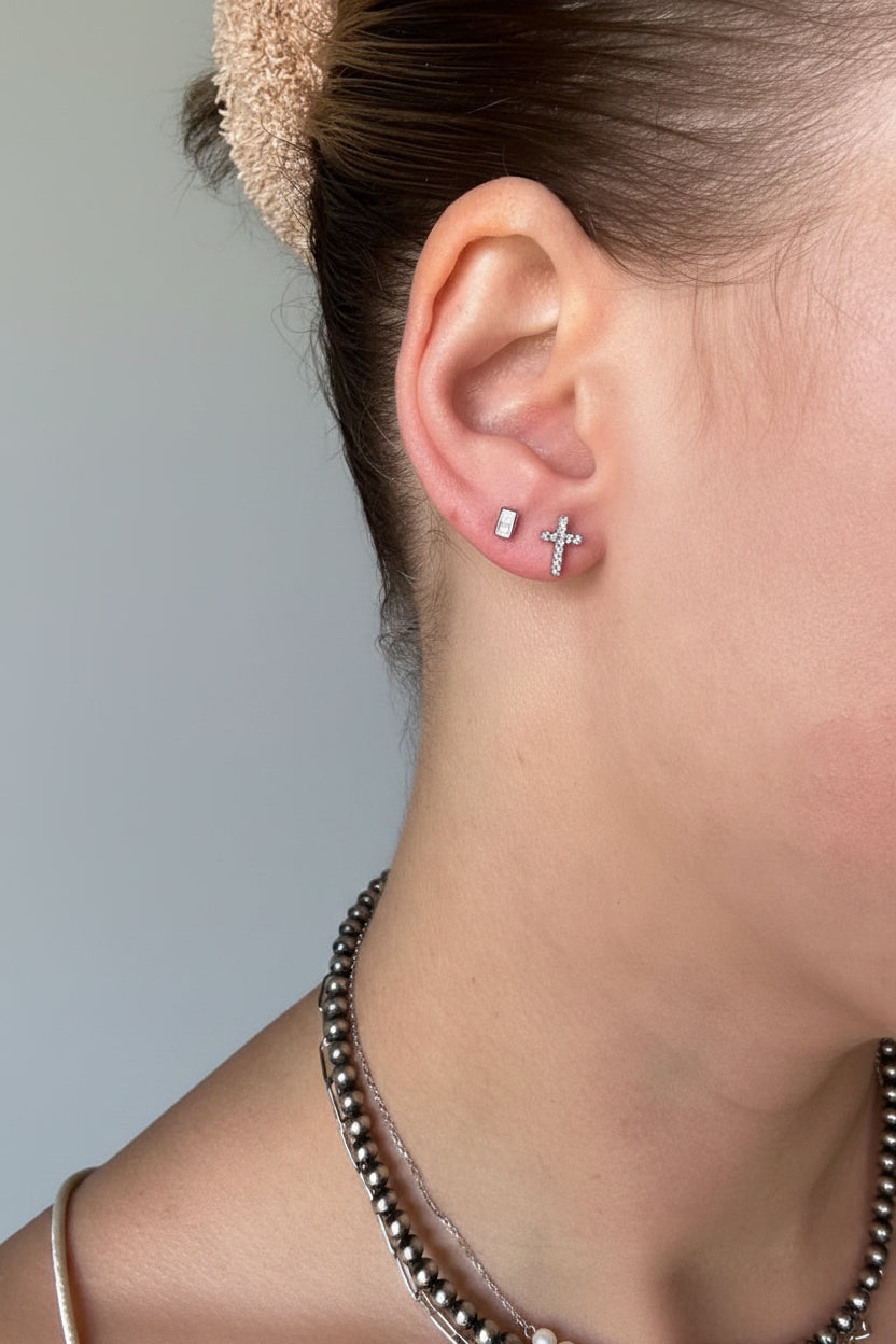 Decker Tiny Baguette Studs - Wooten's