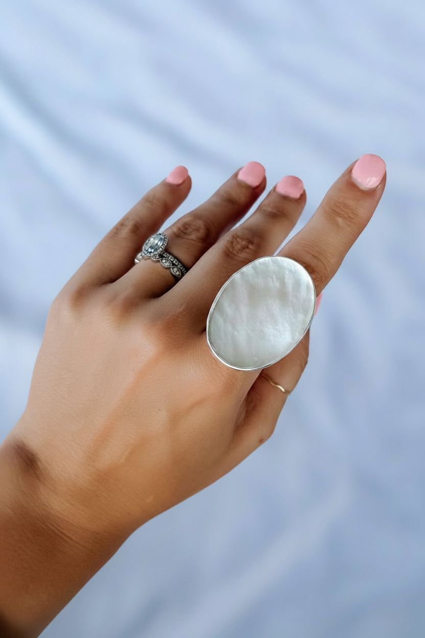 Destin Mother of Pearl Adjustable Ring - Wooten's