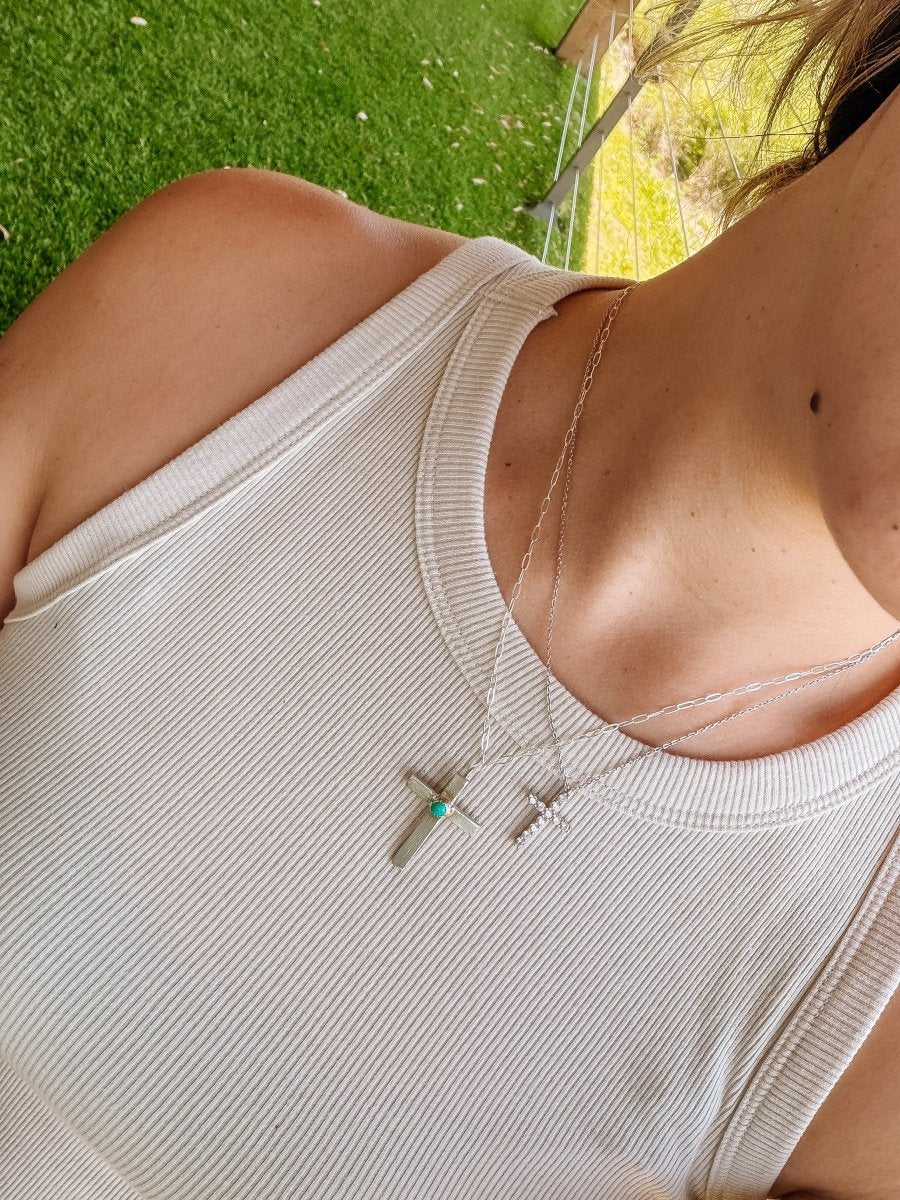 Devine Turquoise Cross Necklace - Horseshoe J & Co.