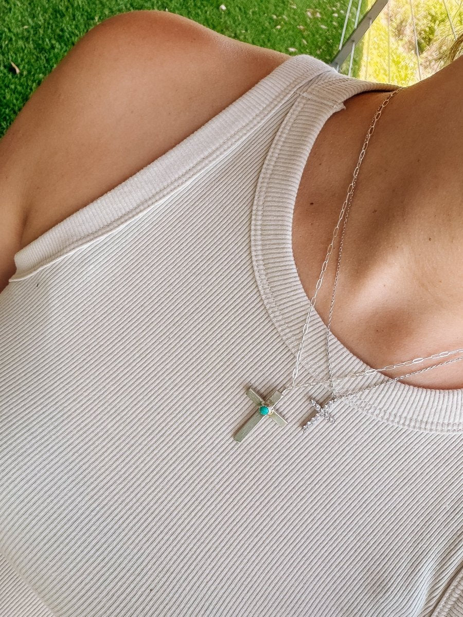 Devine Turquoise Cross Necklace - Horseshoe J & Co.