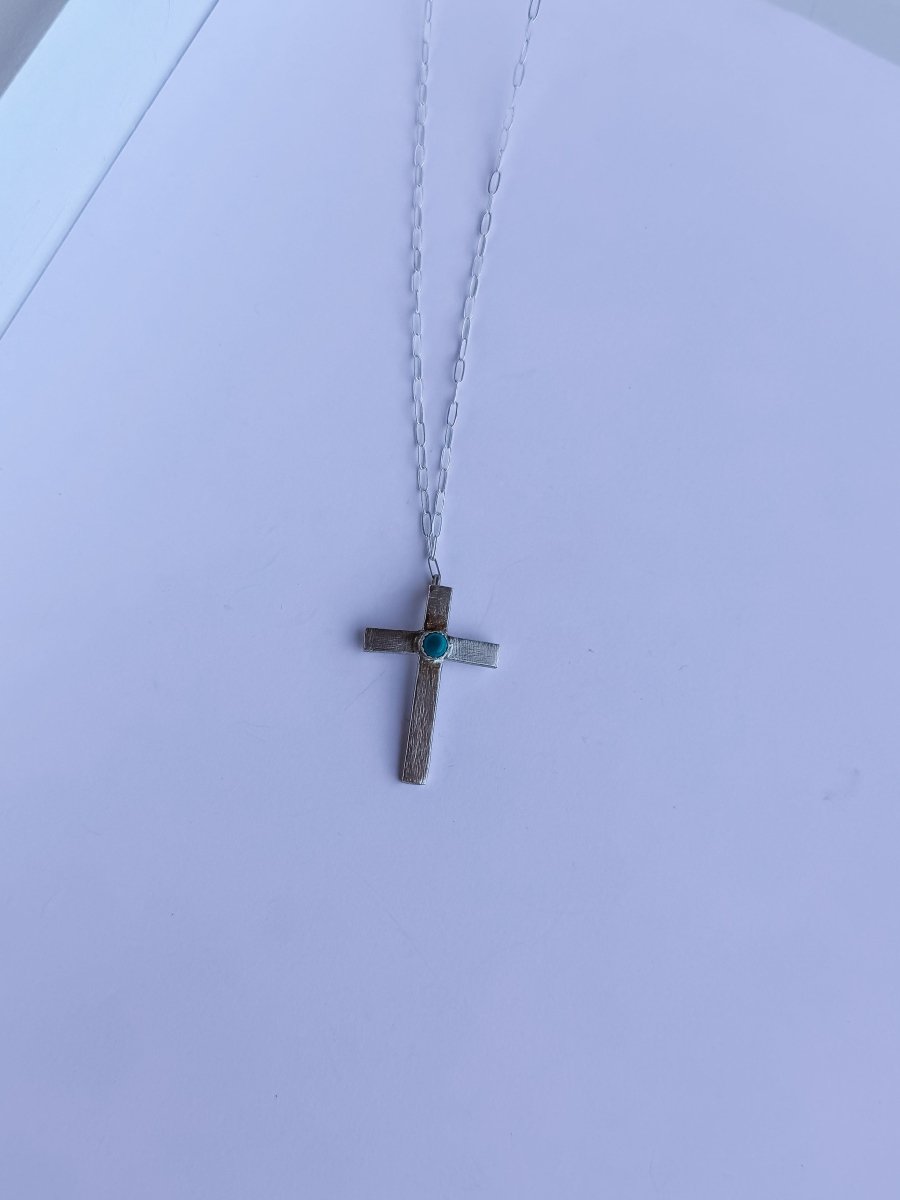 Devine Turquoise Cross Necklace - Horseshoe J & Co.