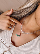 Diamond - Shaped Drops Necklace 18" - Horseshoe J & Co.