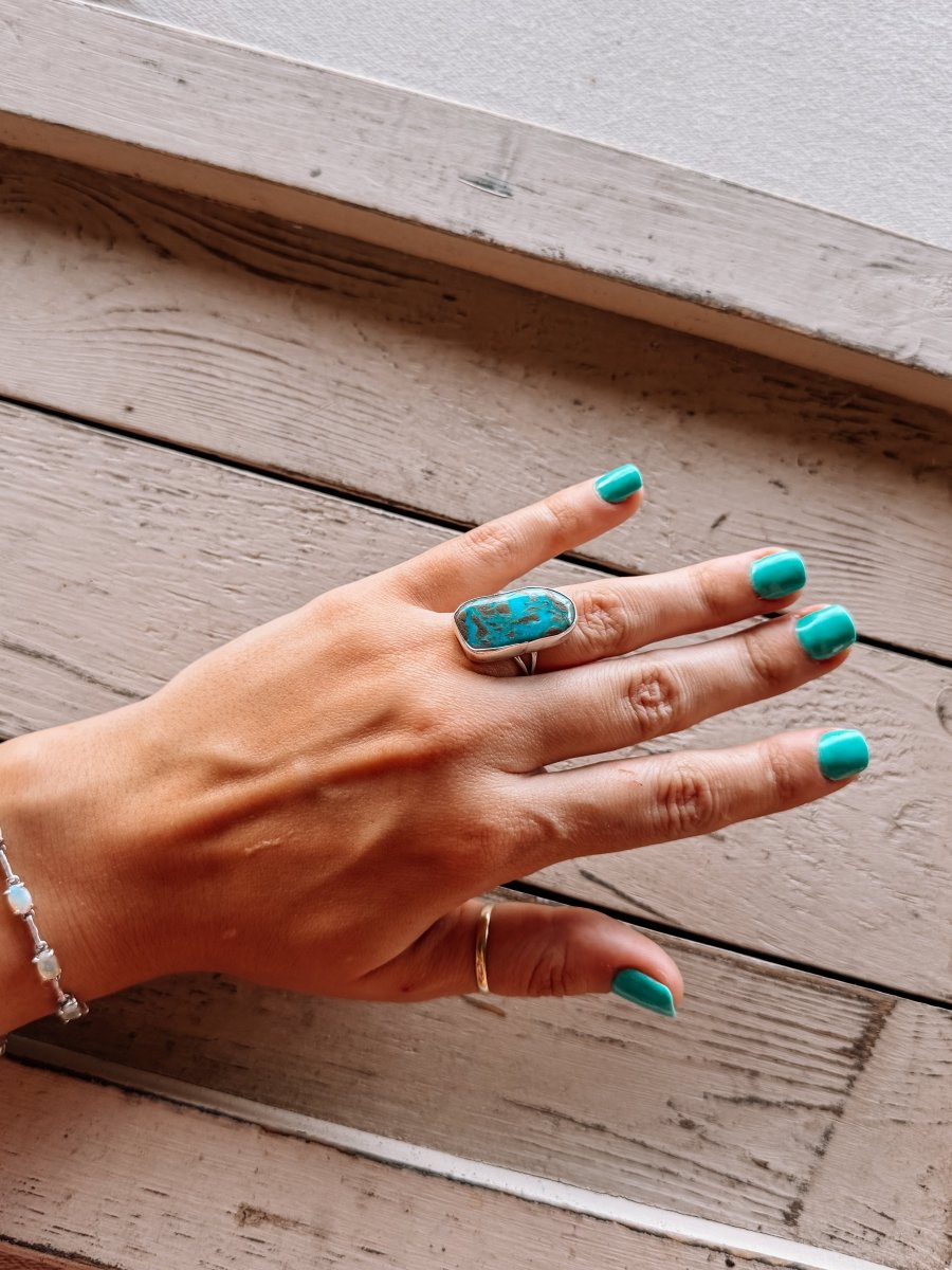 Didn't It Rain Turquoise Ring - Horseshoe J & Co.