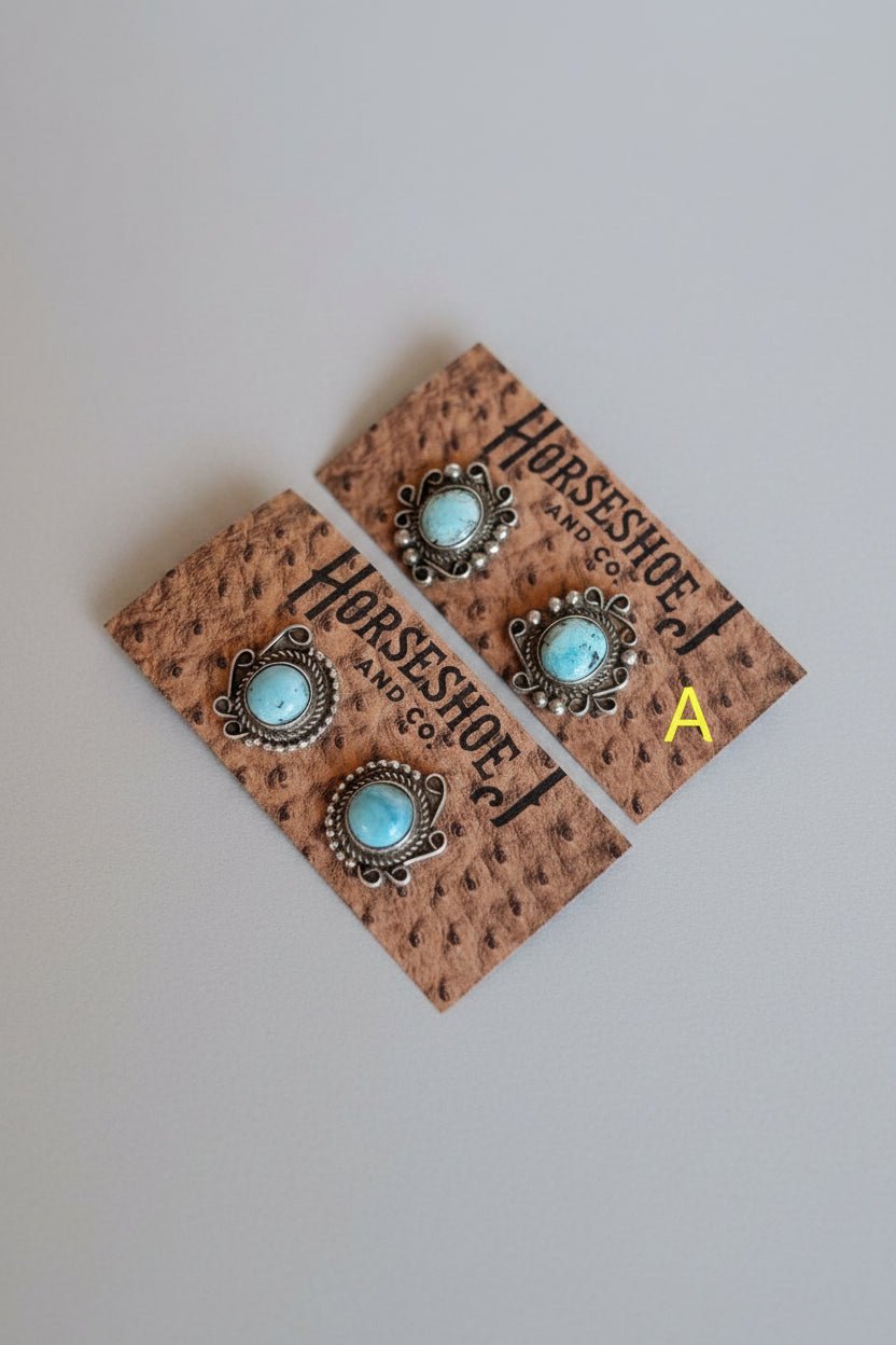 Ector Golden Hills Turquoise Earrings - earrings - Wooten's