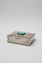 Ellis Stamped Box With Turquoise - Wooten's
