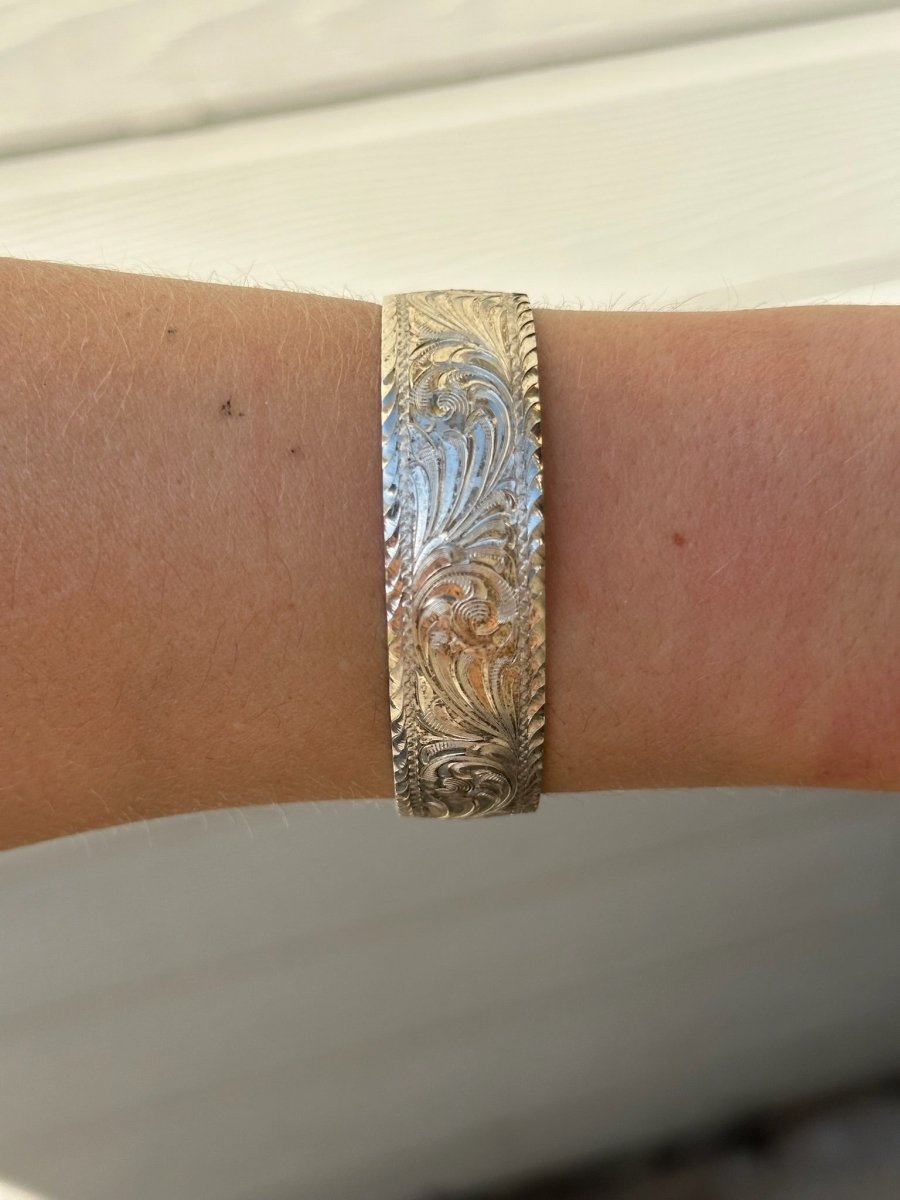 Eloy Western Scroll Silver Cuff Bracelet - Horseshoe J & Co.