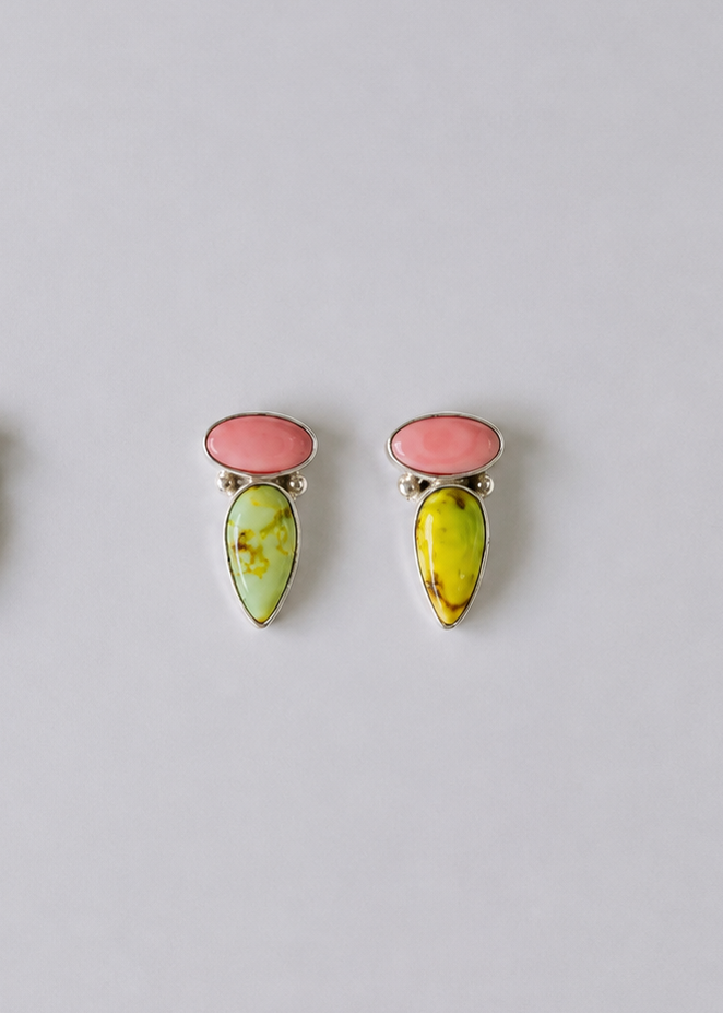 Emory Pink Conch and Palomino Earrings - Wooten's