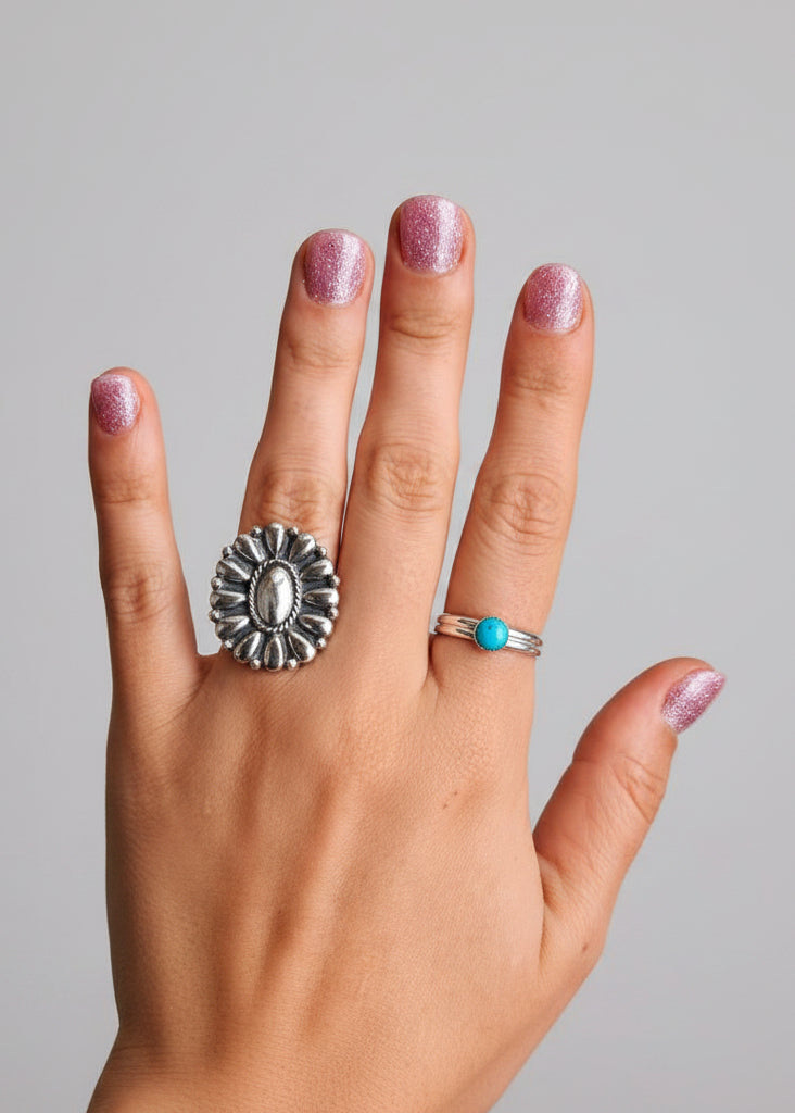 Ennis Double Band Turquoise Ring - Wooten's