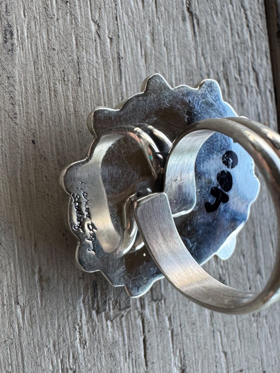 Far Away Places MOP + Turquoise Adjustable Ring - Horseshoe J & Co.