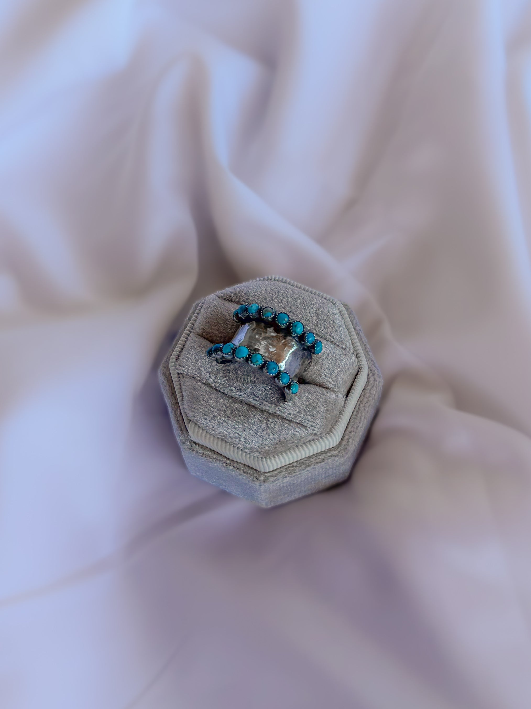 Farson Turquoise Hammered Ring - Wooten's