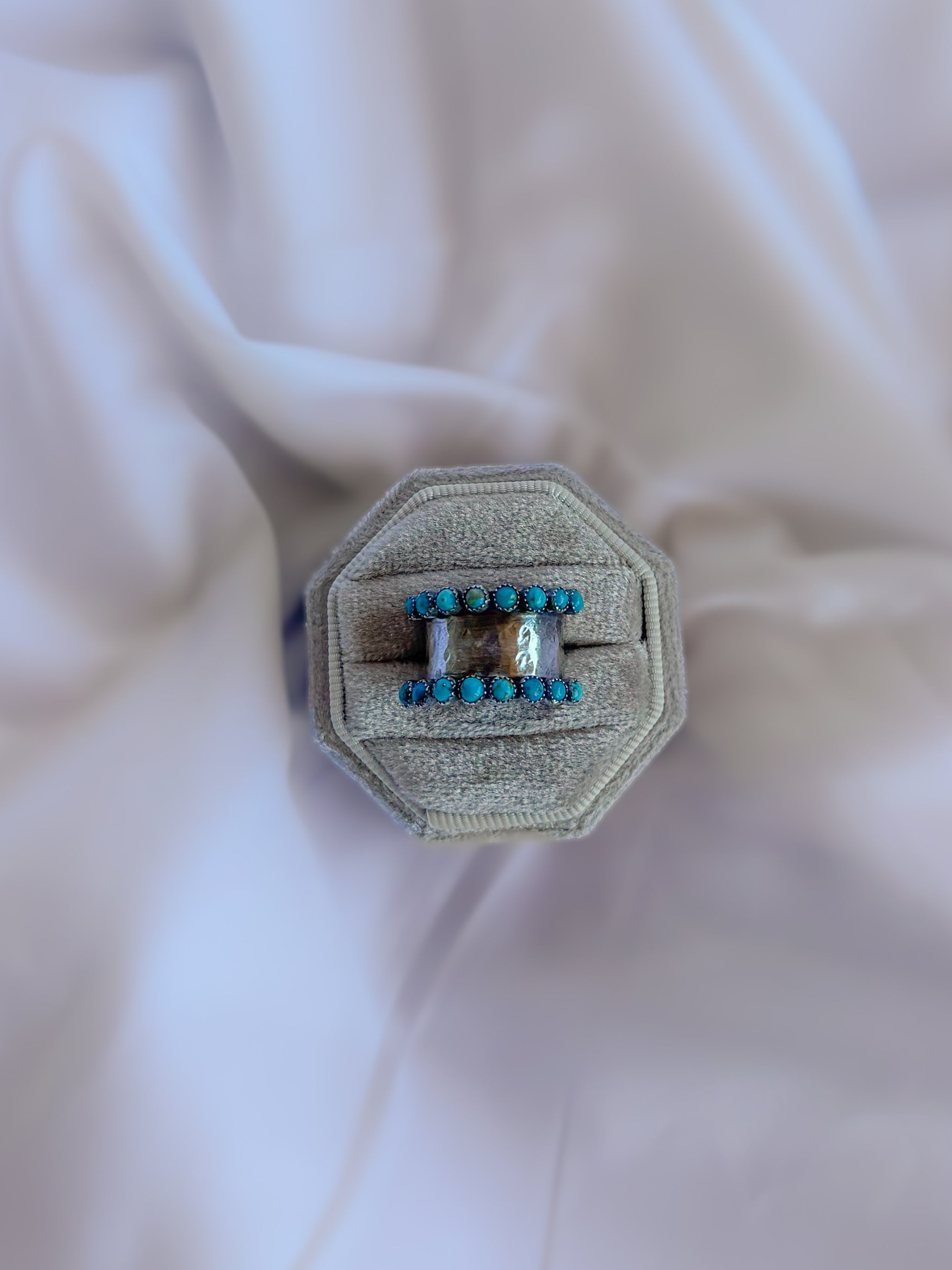 Farson Turquoise Hammered Ring - Wooten's