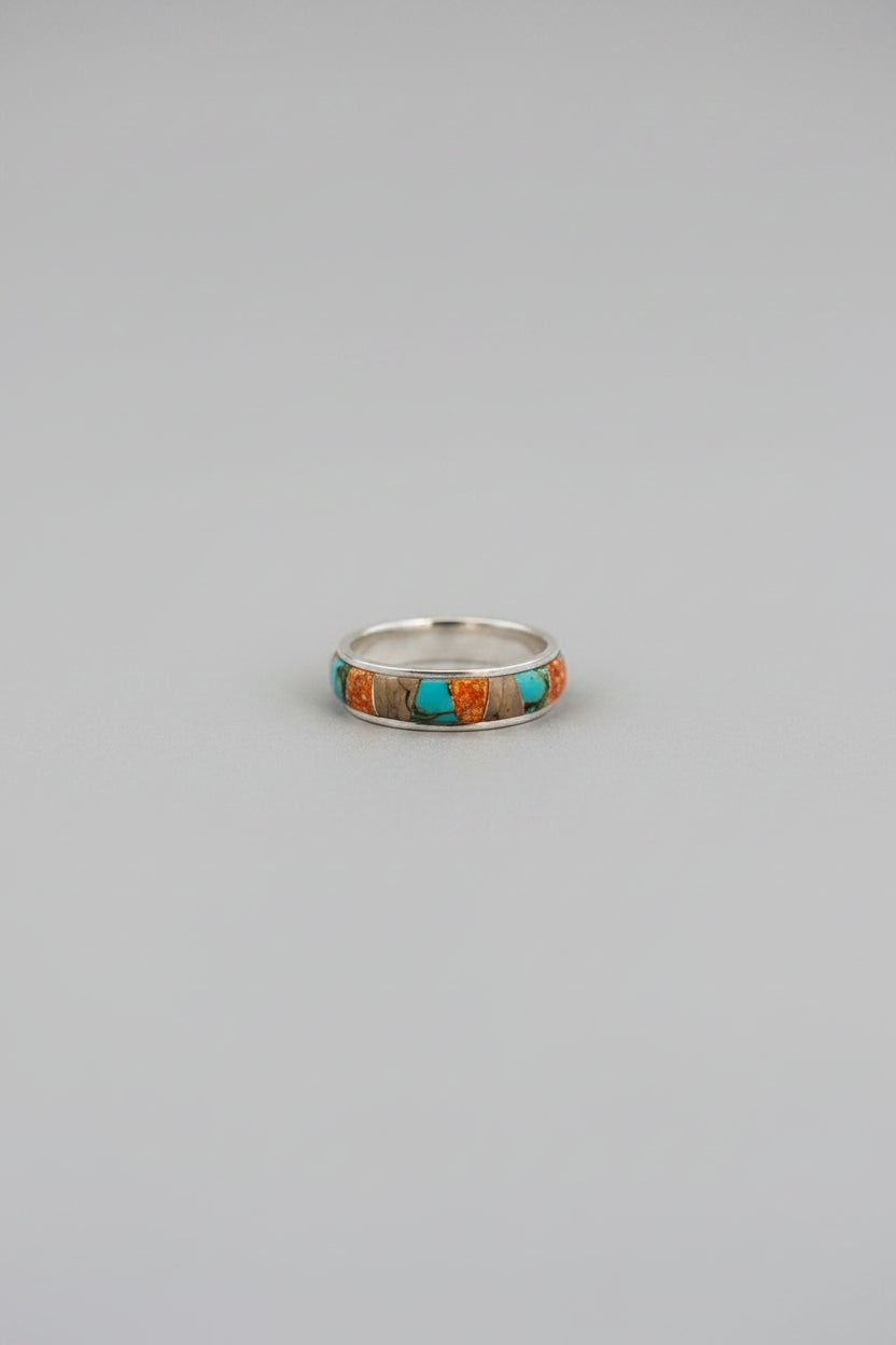 Folksy Multi - Stone Inlay Ring - Wooten's