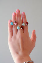Fort Rock Rose Dahlia + Turquoise Open Ring - Wooten's