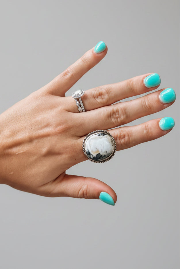 Fredonia White Buffalo Adjustable Ring - Wooten's