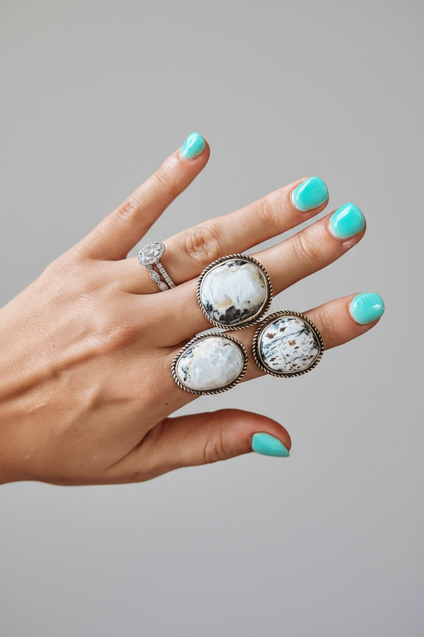 Fredonia White Buffalo Adjustable Ring - Wooten's