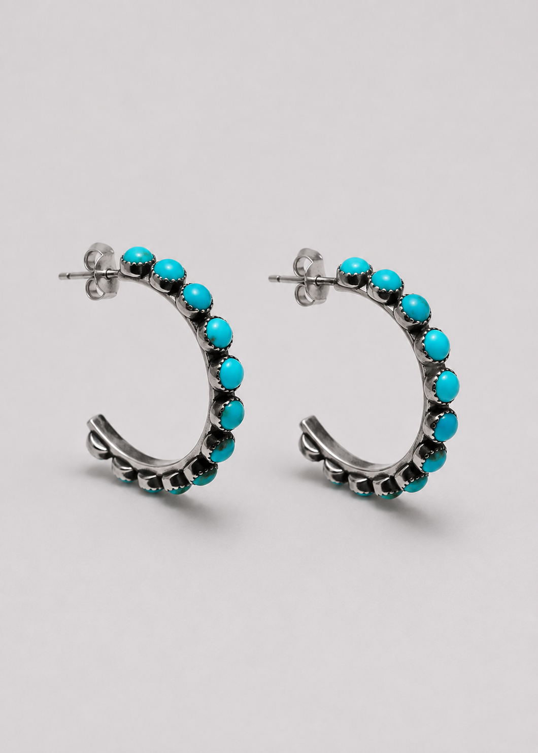 Geronimo Turquoise Hoops - Large - Wooten's