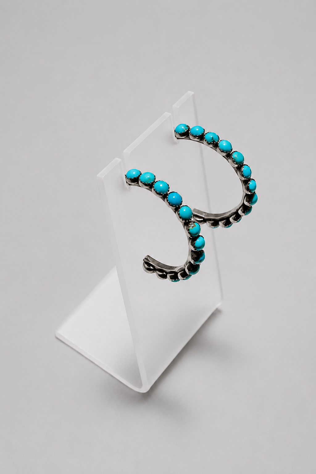 Geronimo Turquoise Hoops - Large - Wooten's
