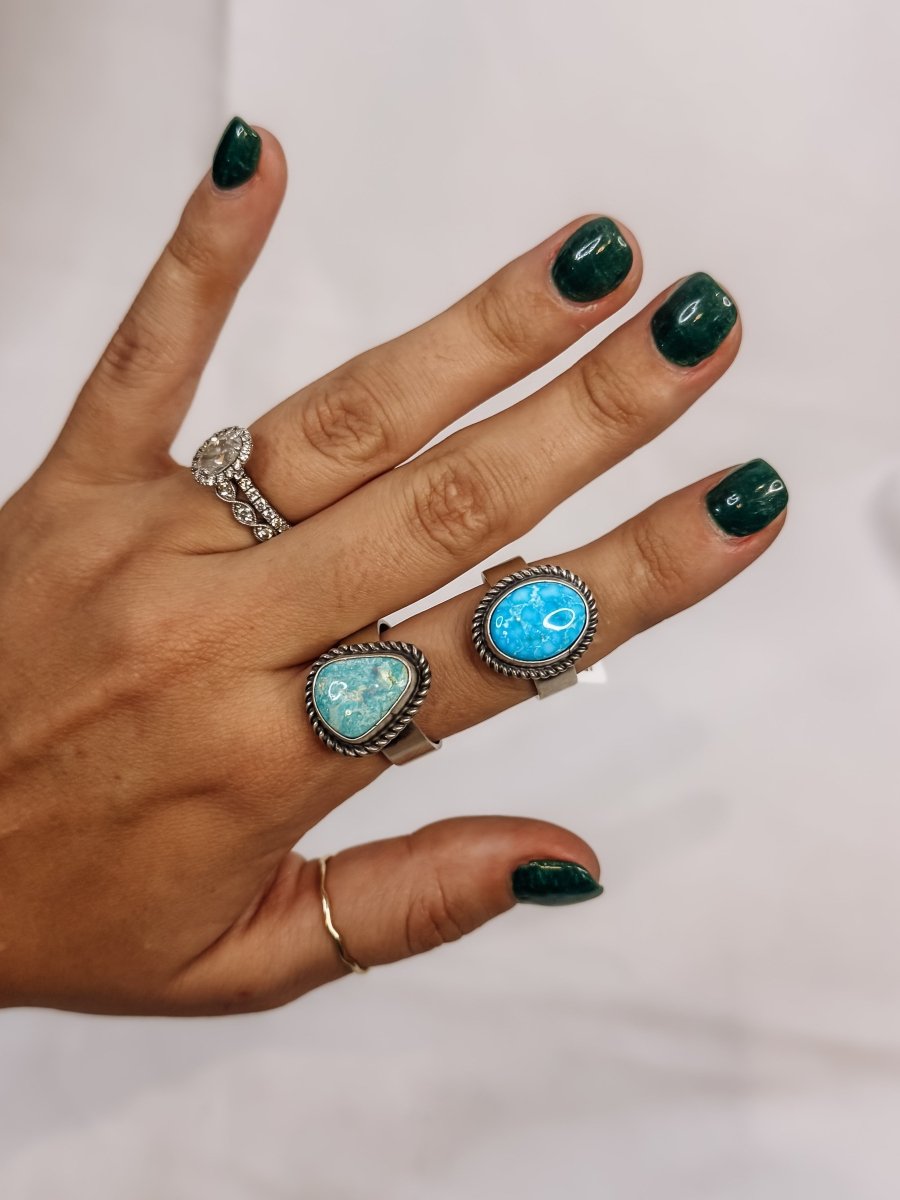 Glenrock Adjustable Turquoise Ring (Smaller) - Wooten's