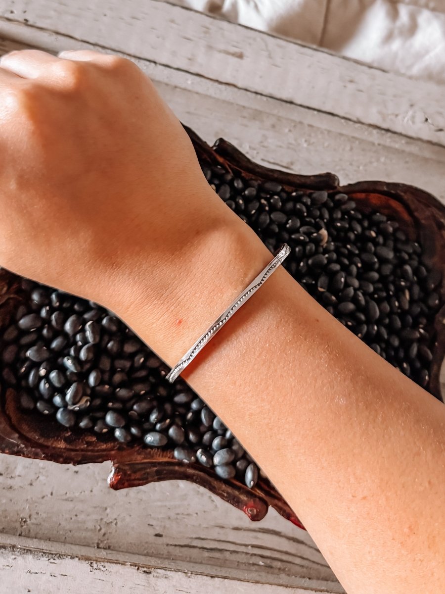 Going to Memphis Silver Stamped Cuff - Horseshoe J & Co.