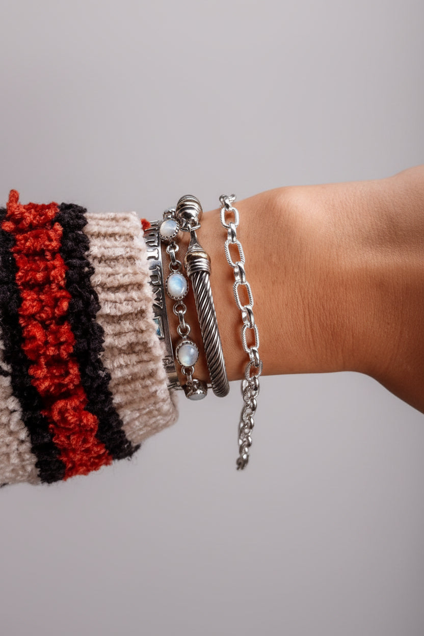 Goodwin Silver Link Bracelet - Wooten's