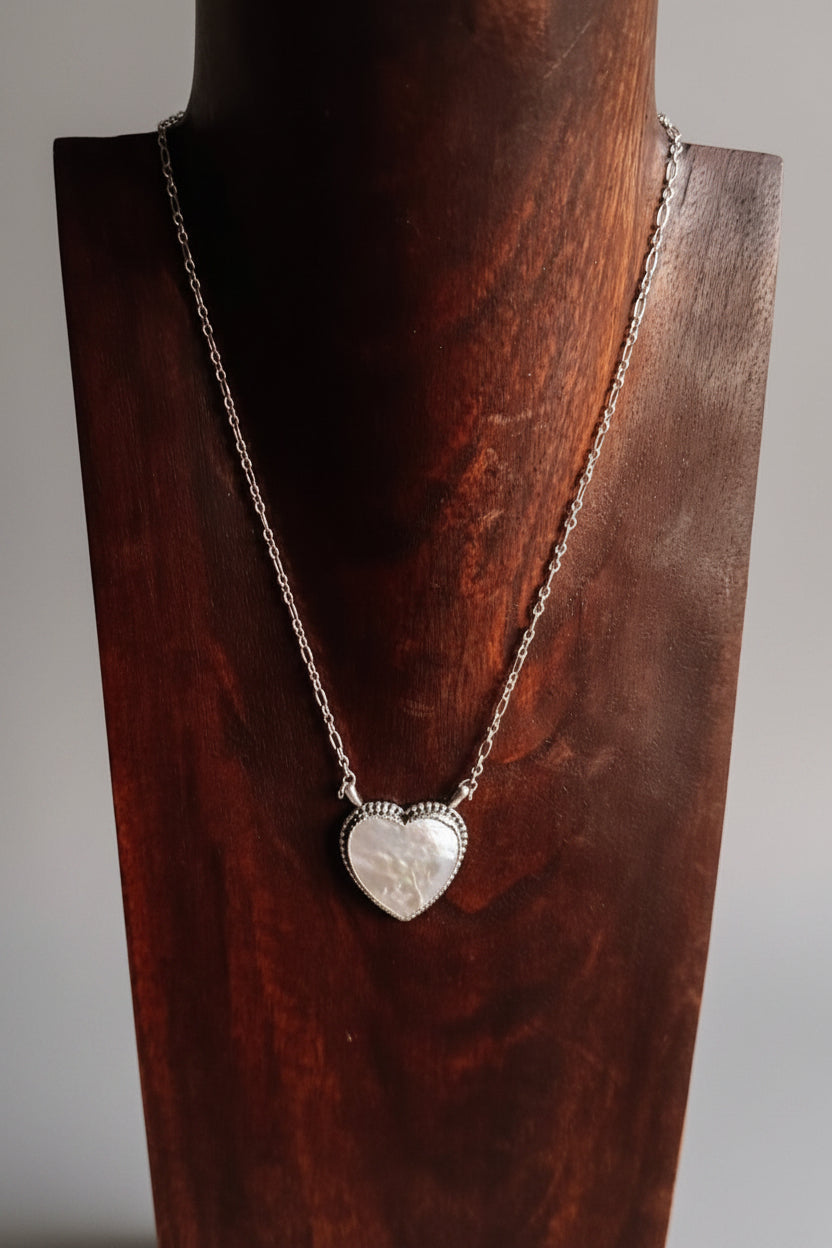 Gruver Mother of Pearl Heart Necklace - Wooten's