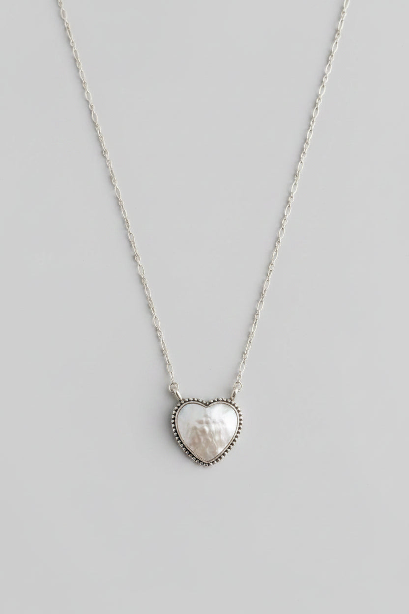 Gruver Mother of Pearl Heart Necklace - Wooten's