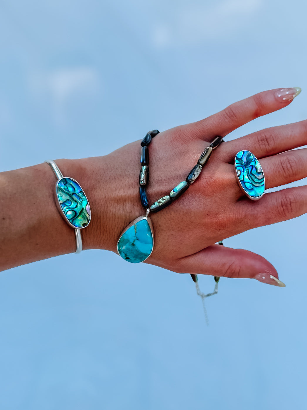 Hampton Horizontal Abalone Ring - Wooten's