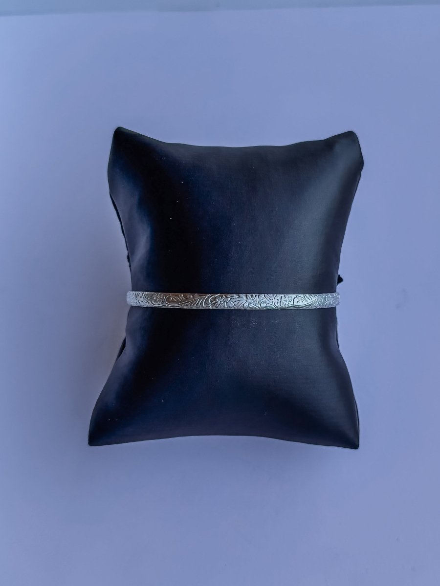 Hedley Silver Patterned Cuff - Horseshoe J & Co.