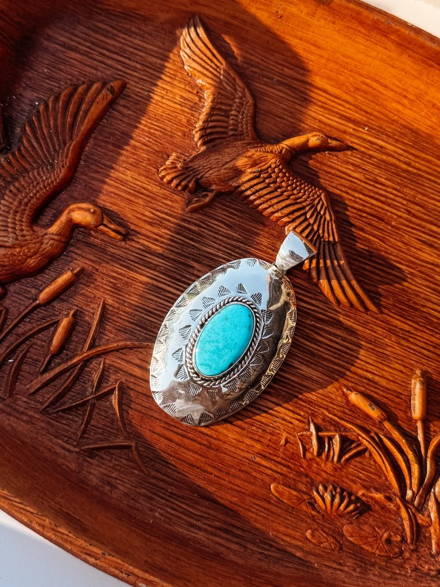 Hershey Turquoise Necklace Pendant - Horseshoe J & Co.