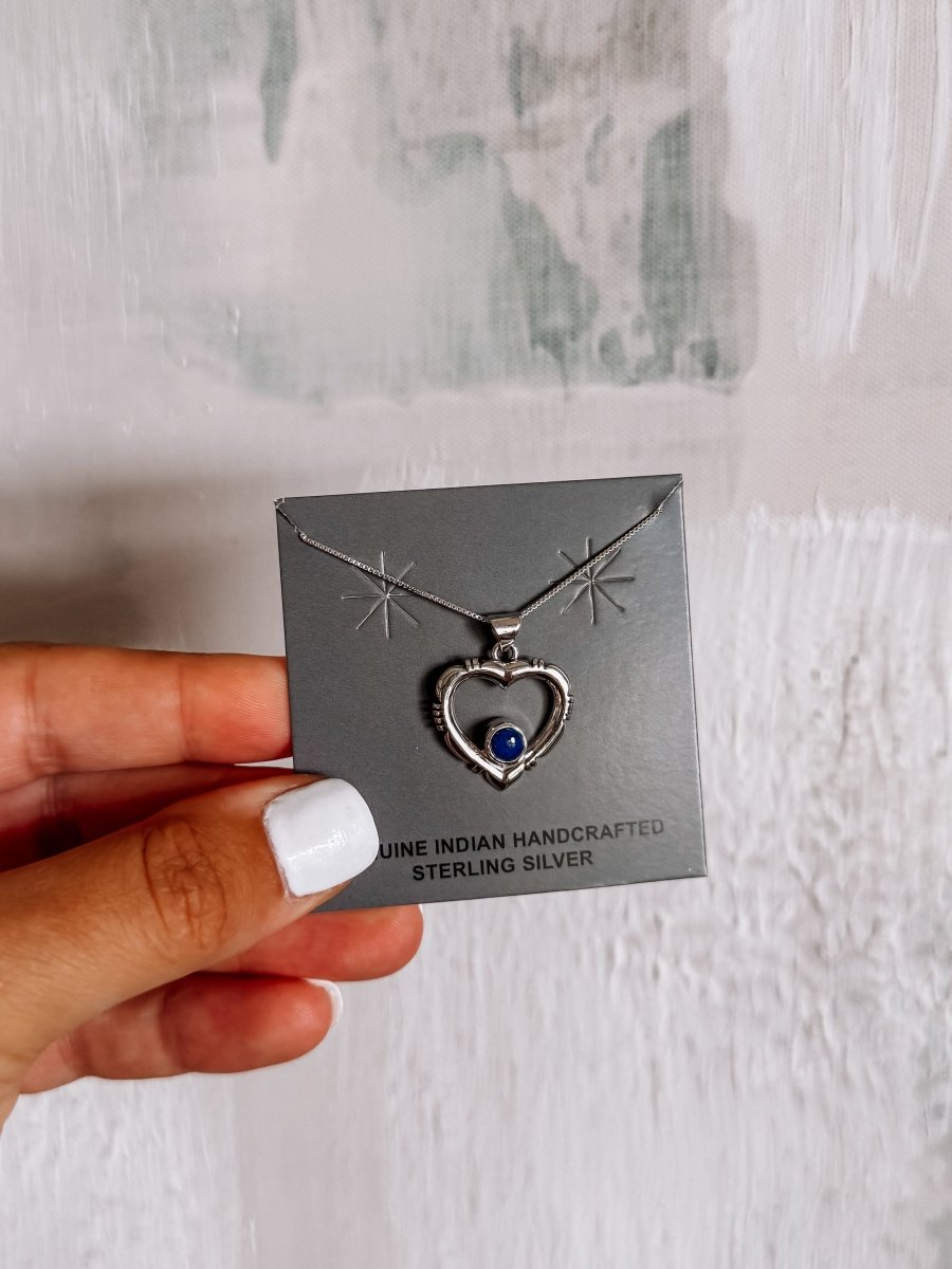 Hico Turquoise or Lapis Heart Necklace - Wooten's