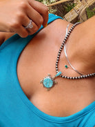 Hooks Turquoise Turtle Necklace Pendant - Wooten's