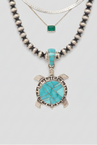 Hooks Turquoise Turtle Necklace Pendant - Wooten's