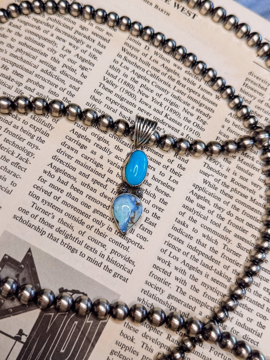 Hoover Golden Hills + Turquoise Necklace Pendant - Horseshoe J & Co.