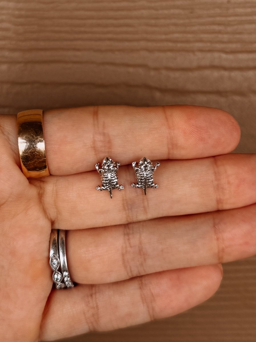 Horned Lizard/Toad Stud Earrings - Horseshoe J & Co.