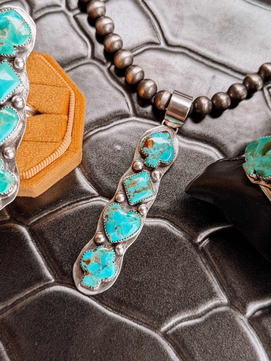 Houck Turquoise Card Suit Necklace Pendant - Horseshoe J & Co.