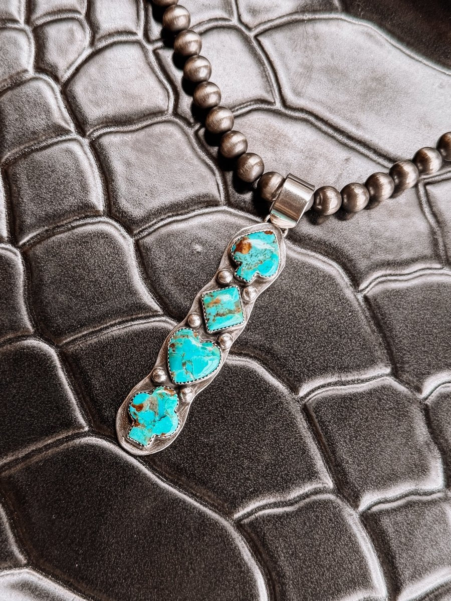 Houck Turquoise Card Suit Necklace Pendant - Horseshoe J & Co.