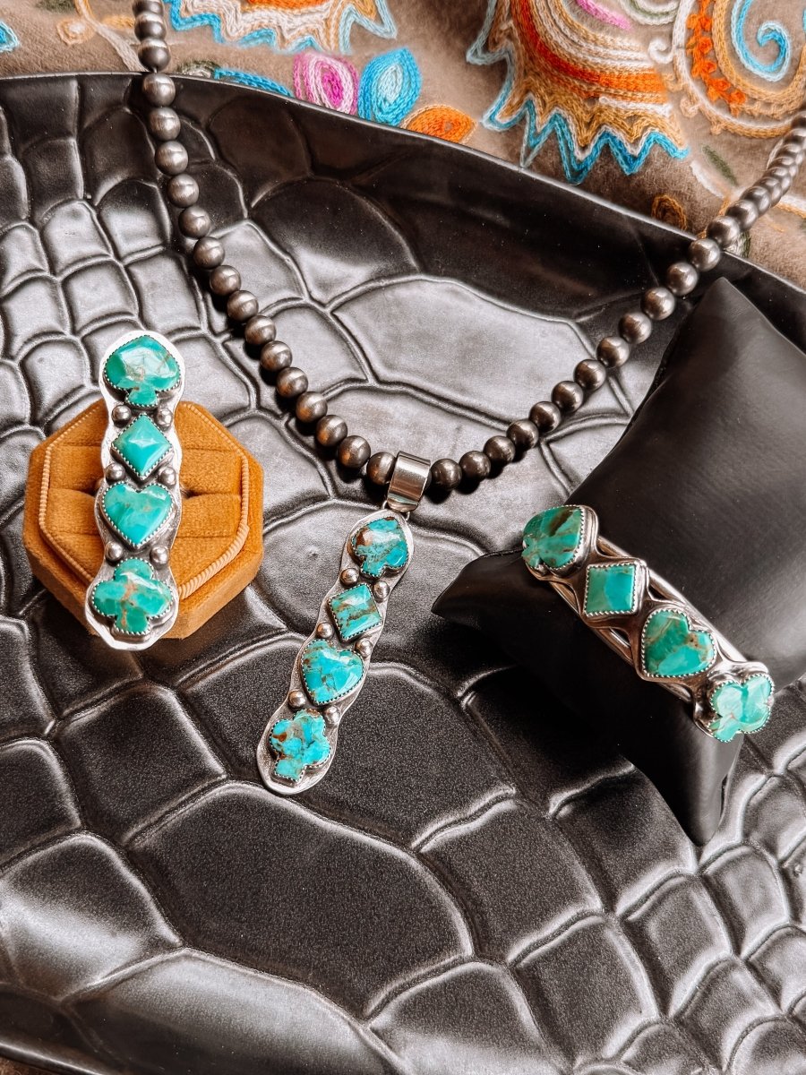 Houck Turquoise Card Suit Necklace Pendant - Horseshoe J & Co.