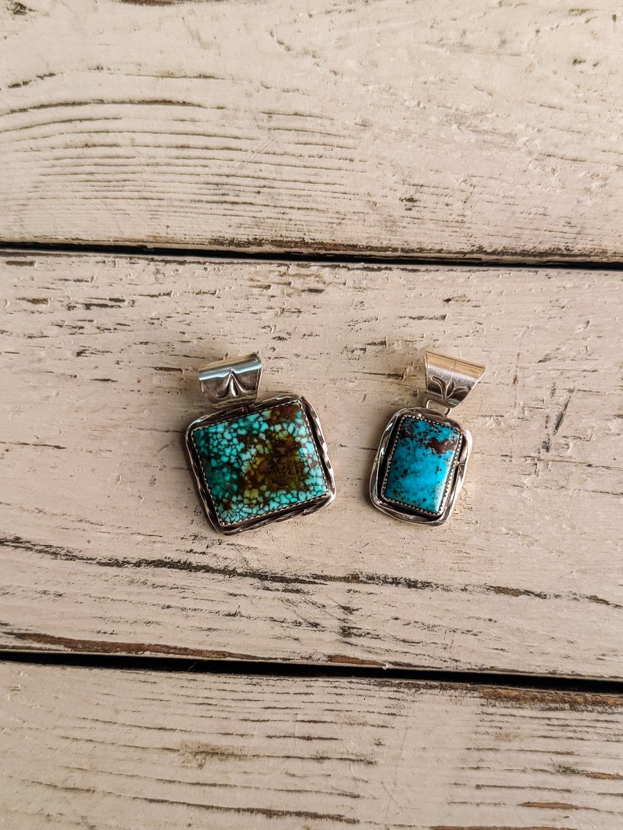 Houston Turquoise Square Pendant - Horseshoe J & Co.