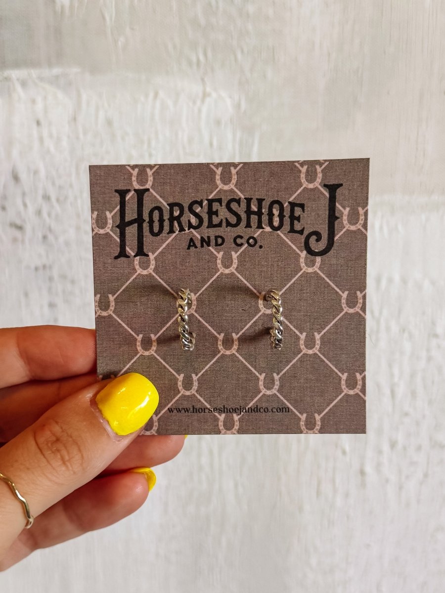 Hudson Silver Hoops - Horseshoe J & Co.