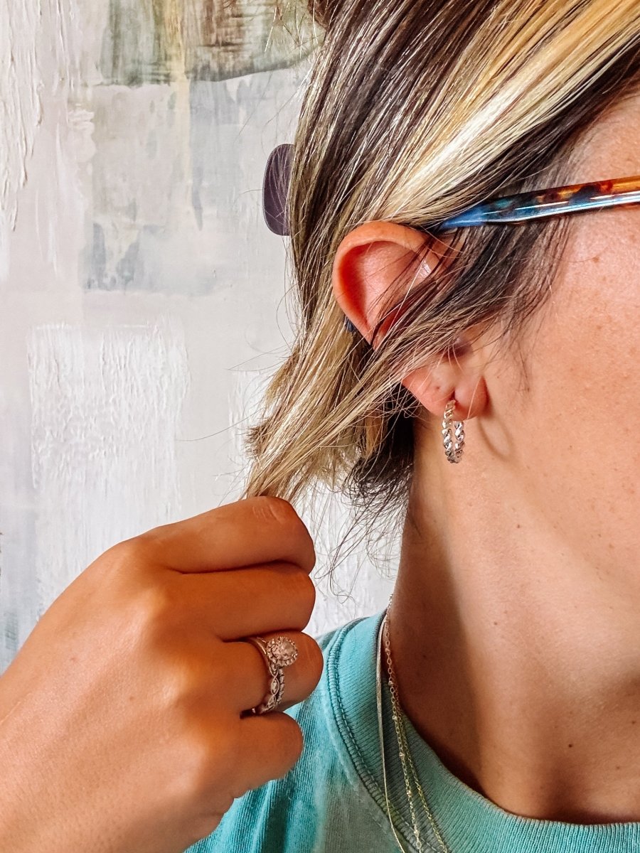 Hudson Silver Hoops - Horseshoe J & Co.