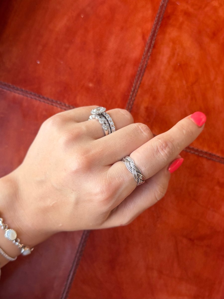 Huntley Braided Silver Ring - Horseshoe J & Co.